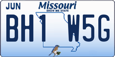 MO license plate BH1W5G