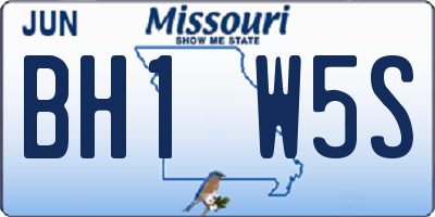 MO license plate BH1W5S