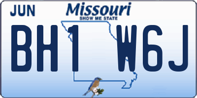 MO license plate BH1W6J
