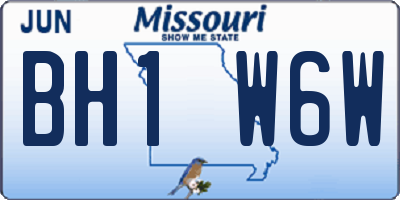 MO license plate BH1W6W