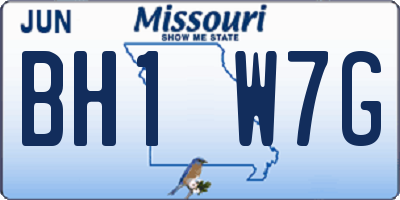 MO license plate BH1W7G