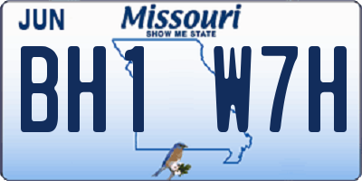 MO license plate BH1W7H