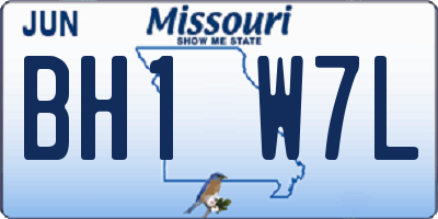 MO license plate BH1W7L