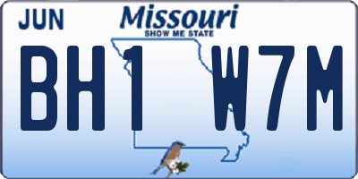 MO license plate BH1W7M