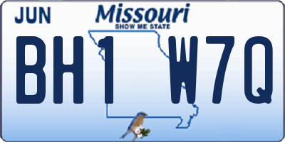 MO license plate BH1W7Q