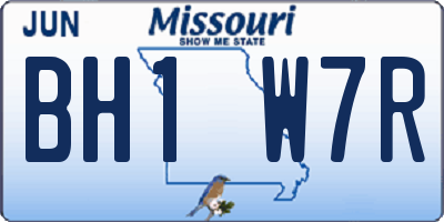 MO license plate BH1W7R