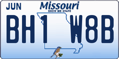 MO license plate BH1W8B