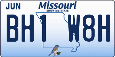 MO license plate BH1W8H