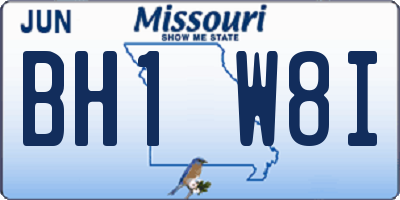 MO license plate BH1W8I