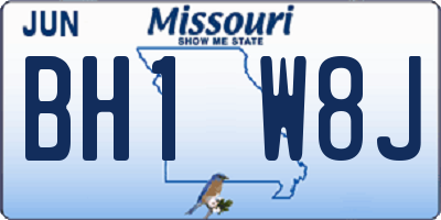 MO license plate BH1W8J