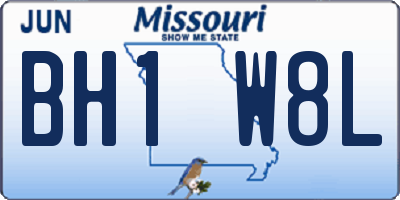 MO license plate BH1W8L