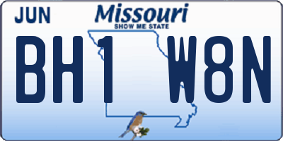 MO license plate BH1W8N