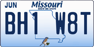 MO license plate BH1W8T