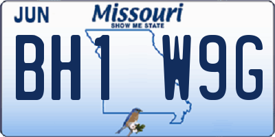 MO license plate BH1W9G