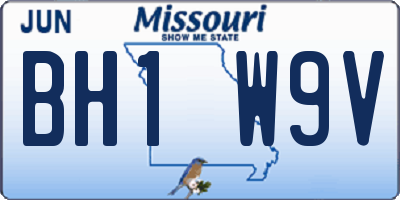 MO license plate BH1W9V