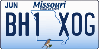MO license plate BH1X0G