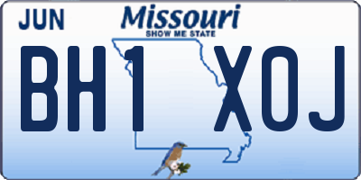 MO license plate BH1X0J