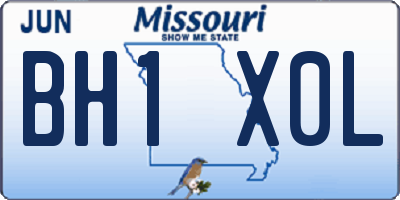 MO license plate BH1X0L