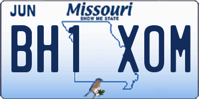 MO license plate BH1X0M