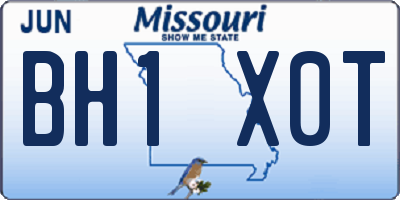 MO license plate BH1X0T