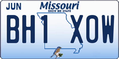 MO license plate BH1X0W