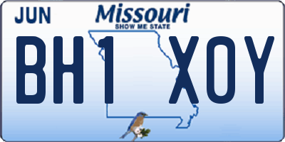 MO license plate BH1X0Y