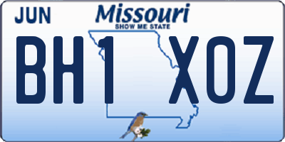 MO license plate BH1X0Z