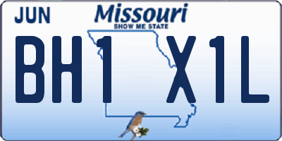 MO license plate BH1X1L