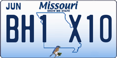 MO license plate BH1X1O
