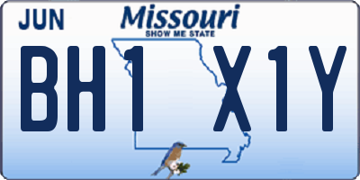 MO license plate BH1X1Y