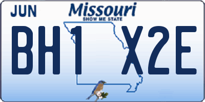 MO license plate BH1X2E