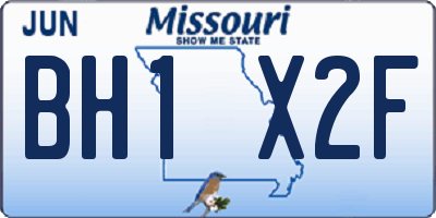 MO license plate BH1X2F