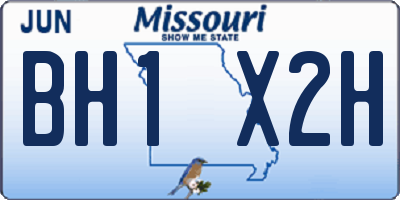 MO license plate BH1X2H