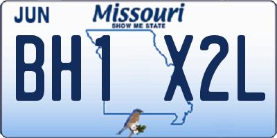 MO license plate BH1X2L