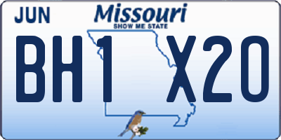 MO license plate BH1X2O