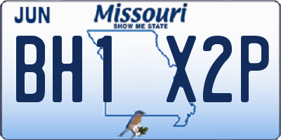 MO license plate BH1X2P