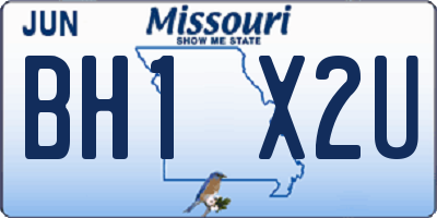 MO license plate BH1X2U