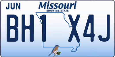 MO license plate BH1X4J