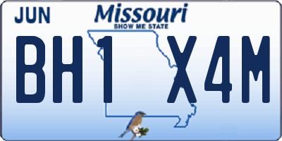 MO license plate BH1X4M