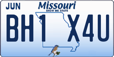 MO license plate BH1X4U