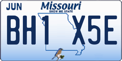 MO license plate BH1X5E