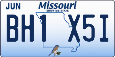 MO license plate BH1X5I