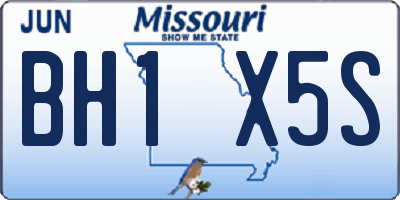 MO license plate BH1X5S
