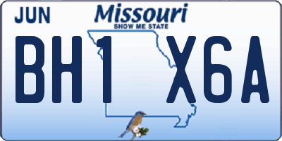 MO license plate BH1X6A
