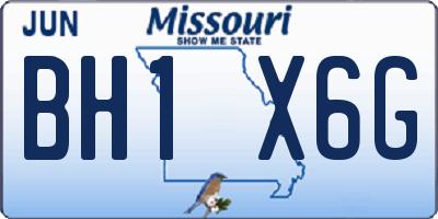 MO license plate BH1X6G