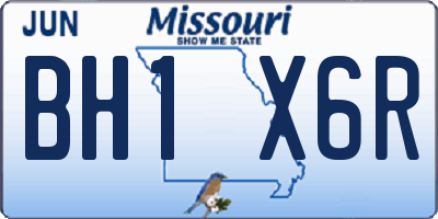 MO license plate BH1X6R