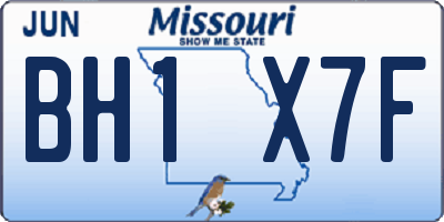 MO license plate BH1X7F