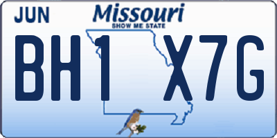 MO license plate BH1X7G