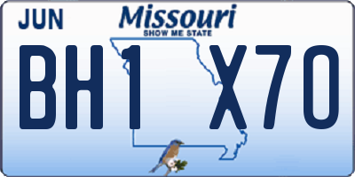 MO license plate BH1X7O