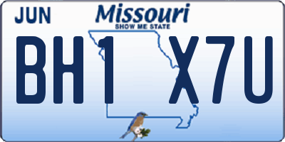 MO license plate BH1X7U